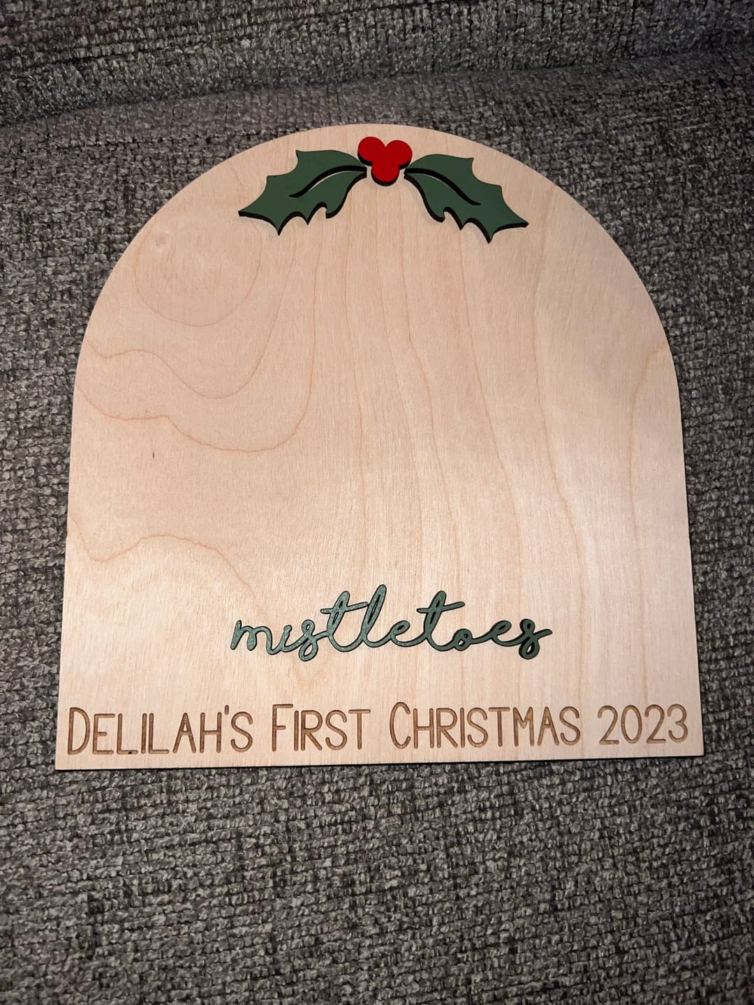 Customer photo review of Baby's First Christmas Mistletoe Footprint Craft