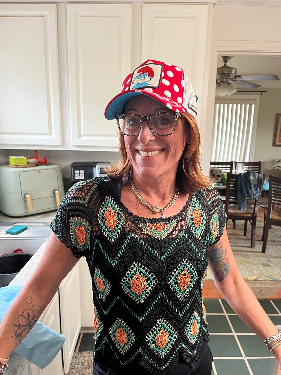 Customer photo review of OVERLORD X Smurfs: Papa Smurf LE Trucker Cap