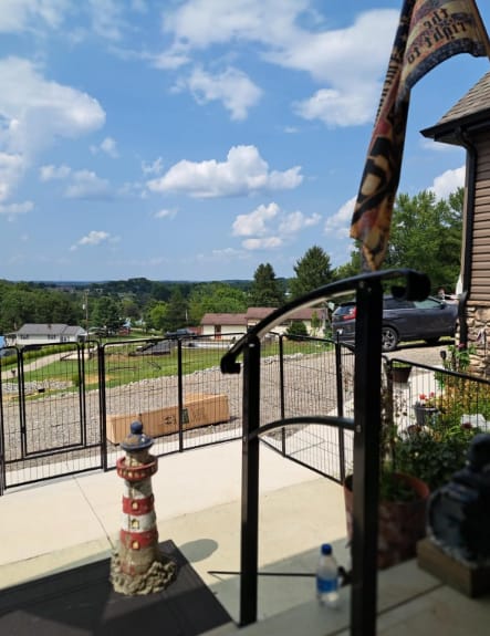 Customer photo review of Instant Dog Playpen for RV Trips