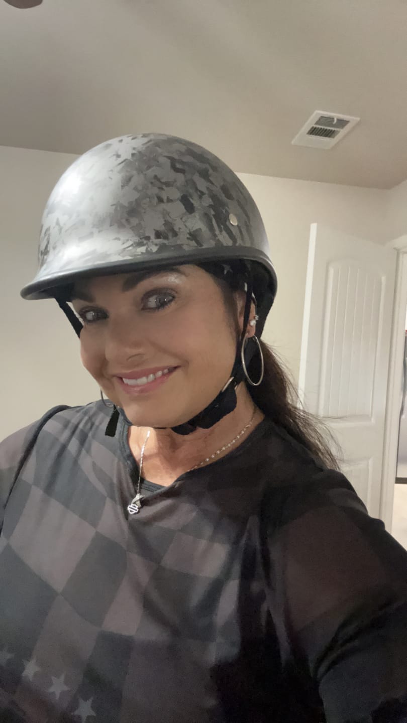 Customer photo review of Low Profile Reversible DOT Polo Helmet / Carbon Fiber
