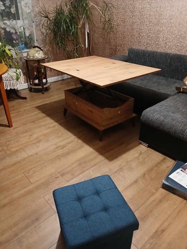Customer photo review of Magic Walnut Extendable Coffee & Dining Table 6 in 1