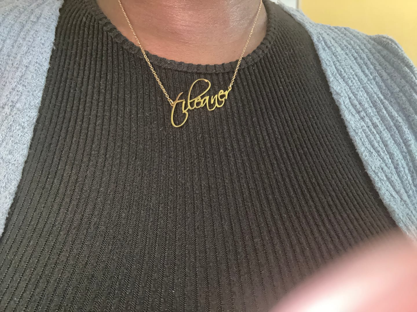 Customer photo review of Script Name Necklace