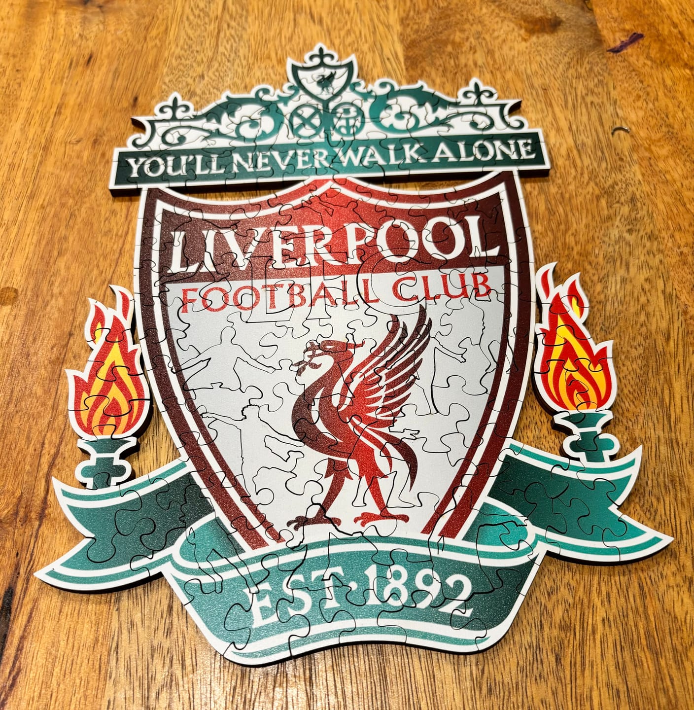 Customer photo review of Liverpool FC® Crest - Wooden Puzzle
