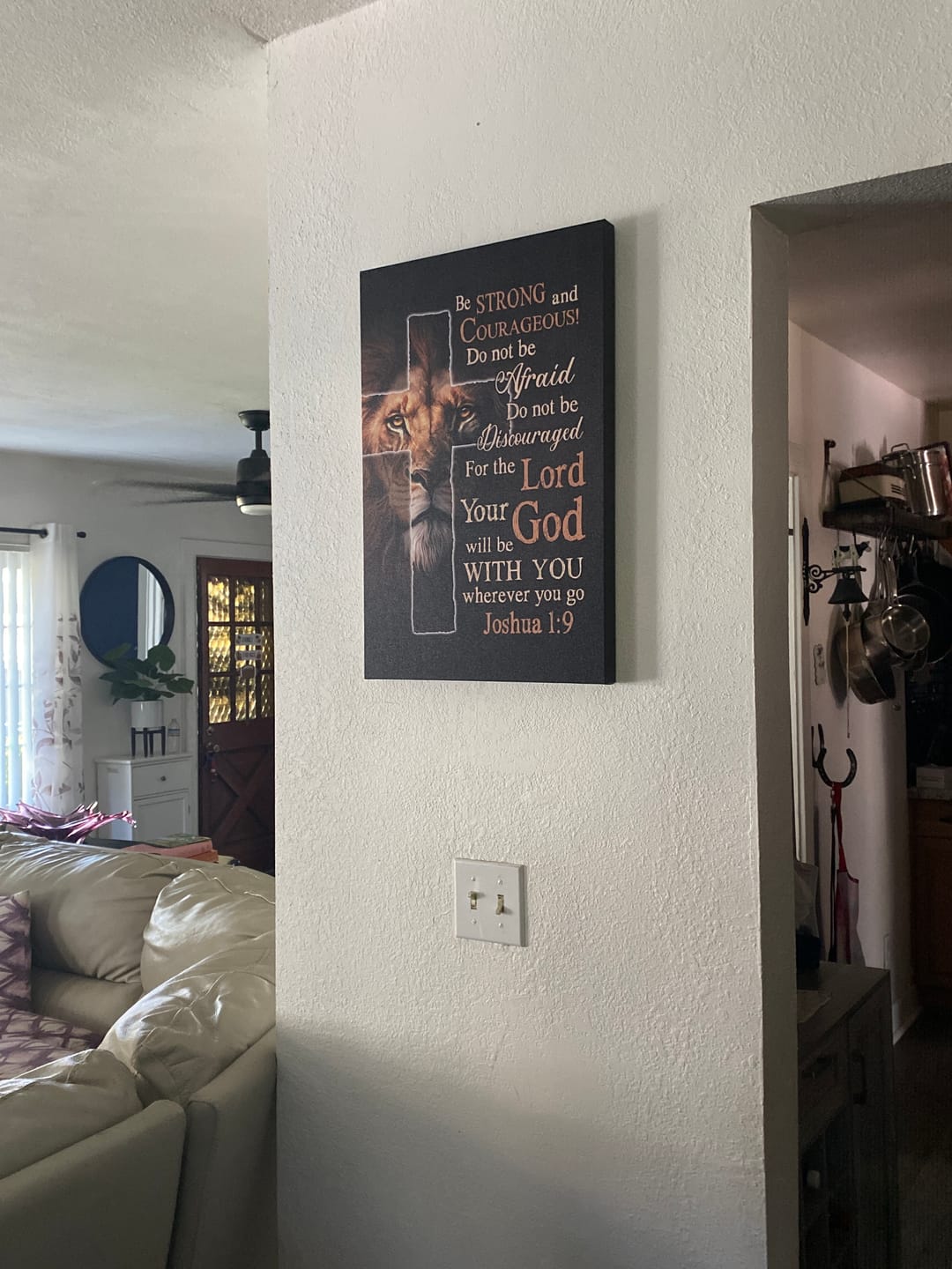 Customer photo review of Lion Of Judah, Joshua 1:9 Be Strong And Courage Wall Art Canvas Print