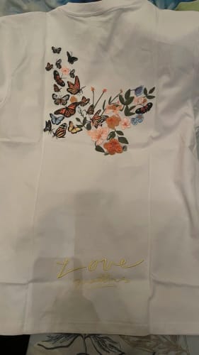 Customer photo review of Fluttering Blossoms Tee