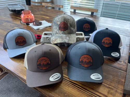 Customer photo review of Premium Custom Leather Patch Hats (Wholesale)
