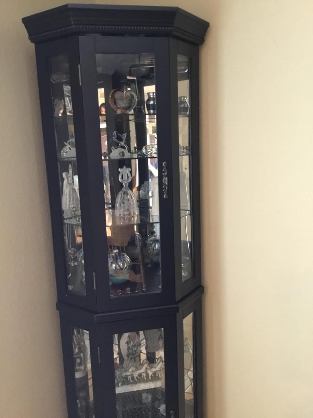 Customer photo review of Lorona 70" Tall Glass Door Corner Curio Cabinet