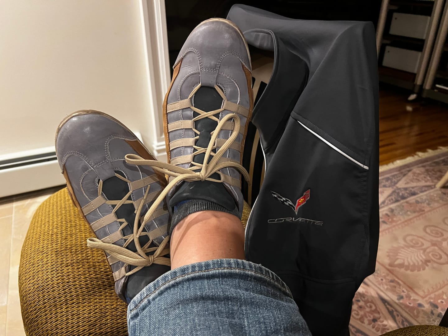 Customer photo review of Men's GrandPrix Sneaker in Beach Club (Faded Navy and Brown)
