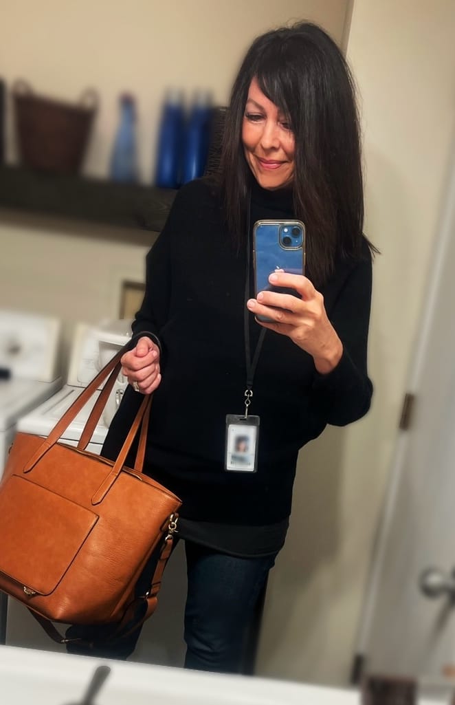 Customer photo review of Zen Rib Dolman Sweater (Black)