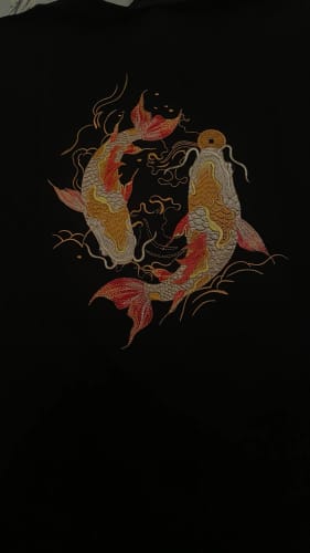 Customer photo review of Dual Koi Embroidered T-shirt