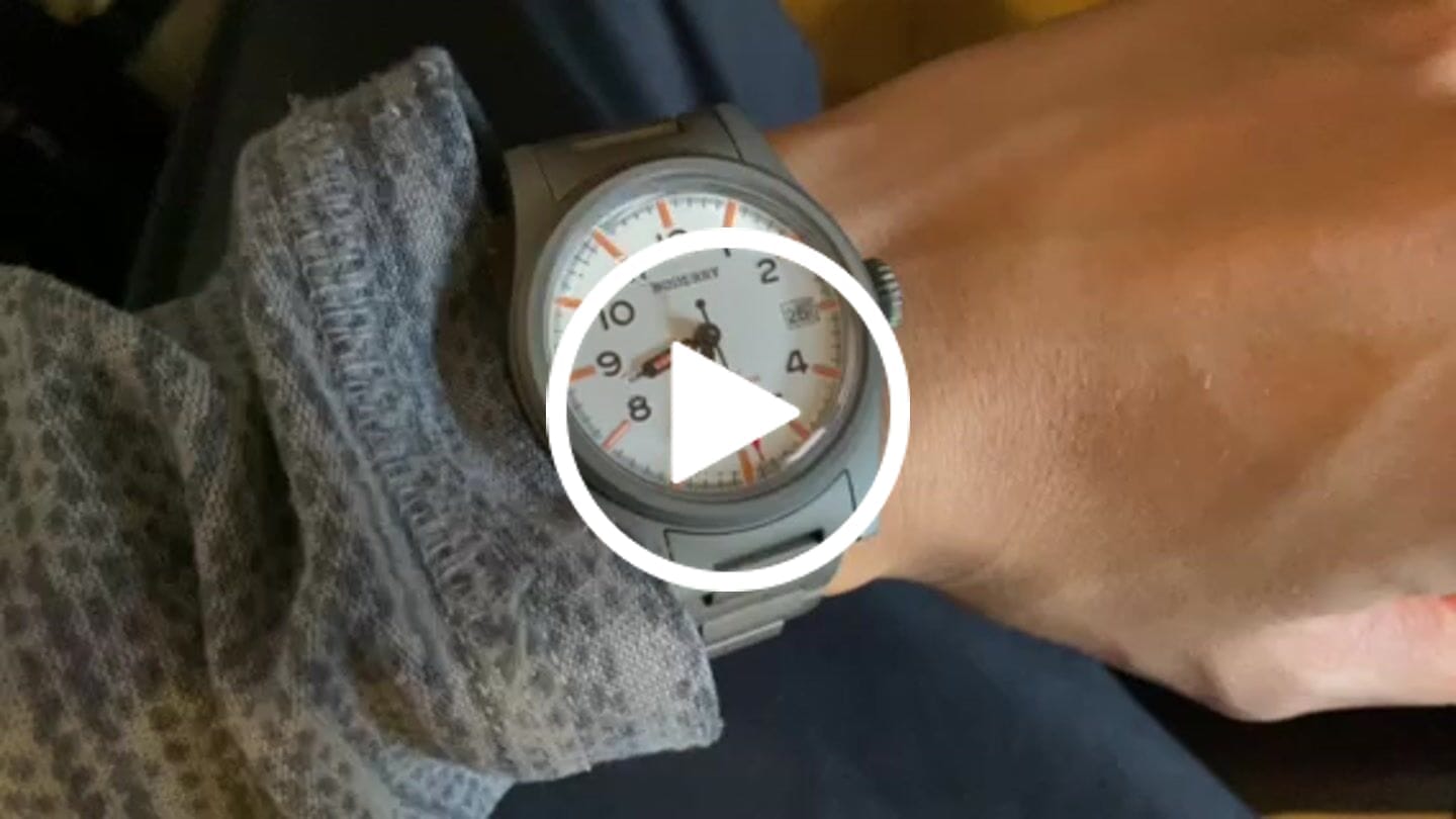 Customer video review of LANDMASTER - 100M Waterproof Titanium Automatic Field Watch | White-bracelet