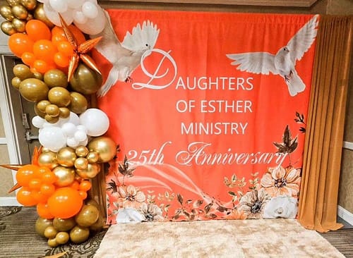 Customer photo review of Custom Fabric Backdrop for Birthday&Baby Shower&Wedding& Any Event Decorations