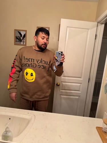 Customer photo review of "Lucky Me I See Ghosts" Sweatshirt