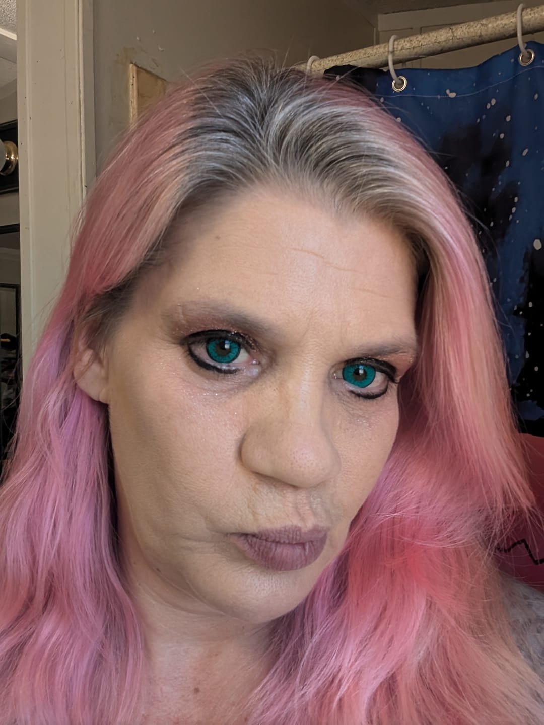 Customer photo review of Cosplay ICE Green Prescription Colored Contact Lenses