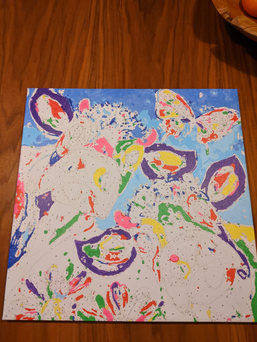 Customer photo review of Vrolijk Schilderij - Koeien Blauw