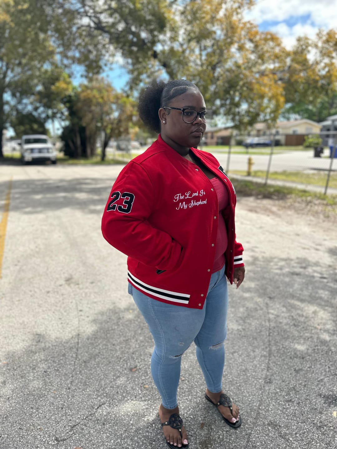 Customer photo review of Psalm 23 Varsity Jacket - Limited Edition