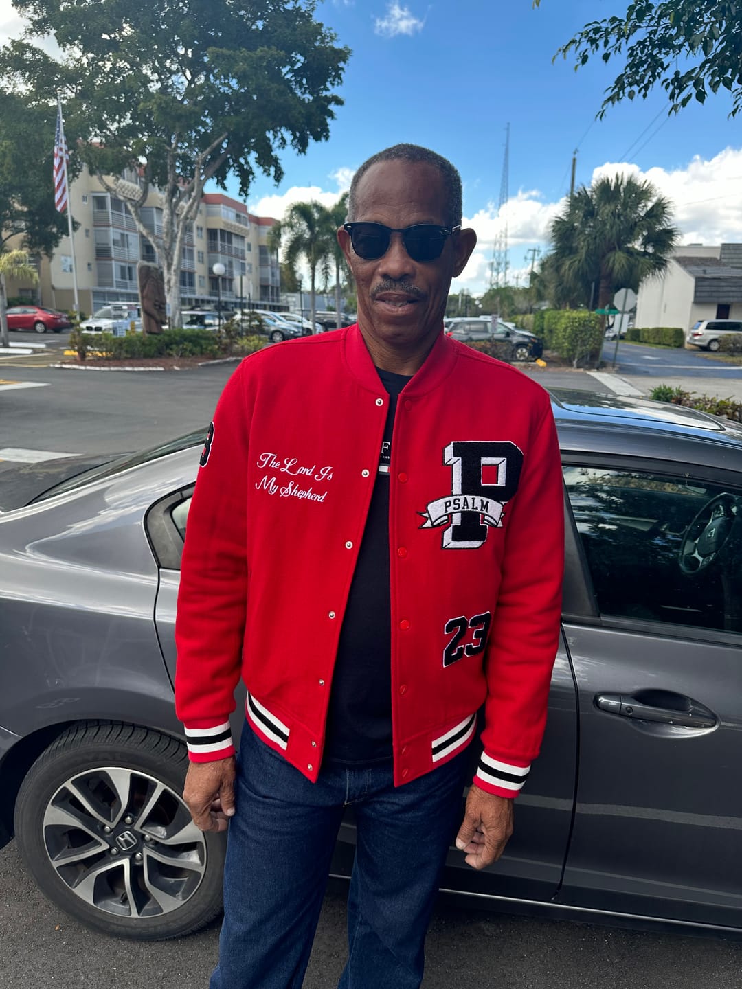 Customer photo review of Psalm 23 Varsity Jacket - Limited Edition