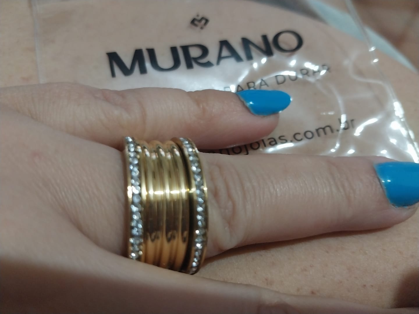 Customer photo review of Anel Luxo Imperial Banhado em Ouro 18K
