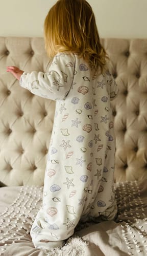 Customer photo review of Organic Cotton & Camel Wool Warm Long Sleeve Sleep Sack With Feet 2.5 TOG - Shell