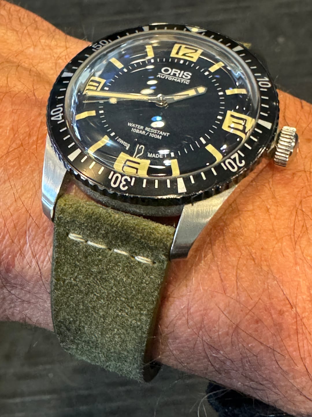 Customer photo review of Reseda Green Suede