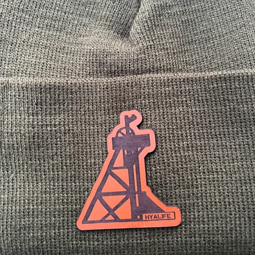 Customer photo review of Custom Beanies Leather Patch