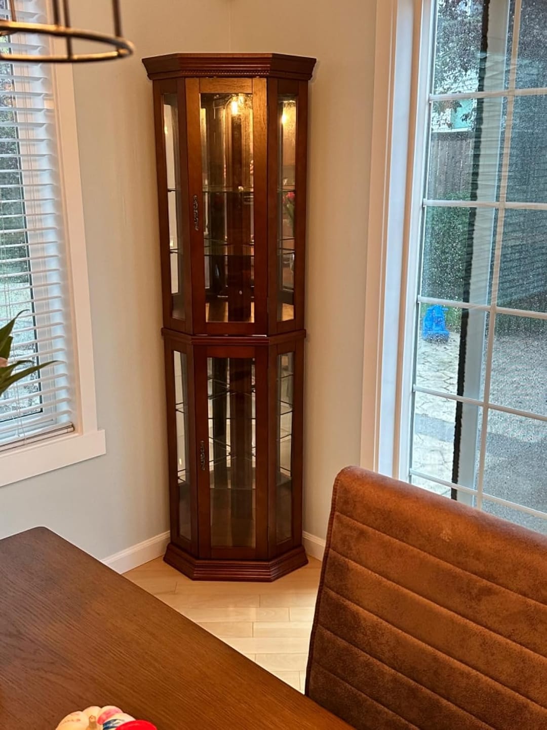 Customer photo review of Lorona 70" Tall Glass Door Corner Curio Cabinet