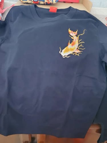 Customer photo review of Dual Koi Embroidered T-shirt