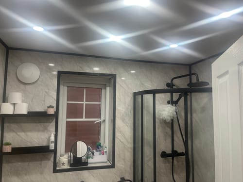 Customer photo review of Foundation Quadrant Shower Enclosure Vanity Suites - Various Sizes/Black