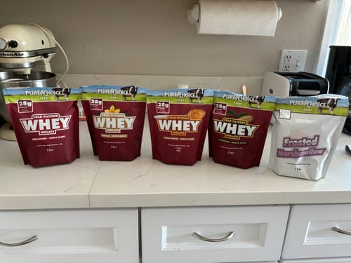 Customer photo review of Whey Protein Isolate Flight   Try all 5 flavors!