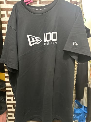 Customer photo review of New Era 100th Anniversary Black Short Sleeve T-Shirt