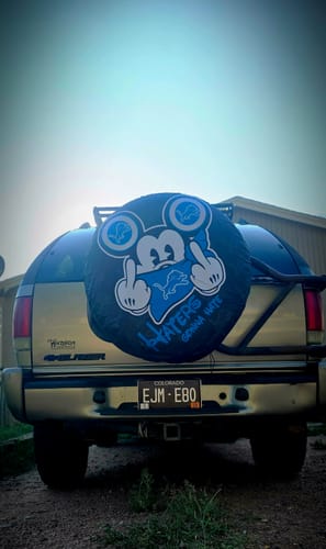 Customer photo review of Detroit Lions Spare Tire Covers Custom Car Accessories
