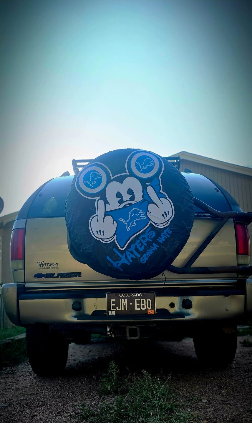 Customer photo review of Detroit Lions Spare Tire Covers Custom Car Accessories