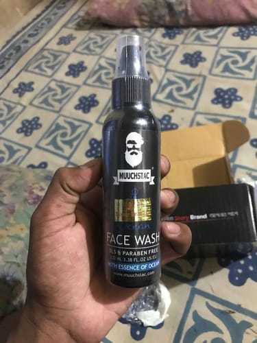 Customer photo review of Muuchstac Beard Growth Oil + Ocean Face Wash
