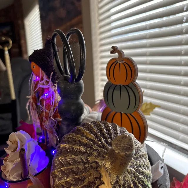 Customer photo review of Classic Fall Themed Tiered Tray Decor Bundle