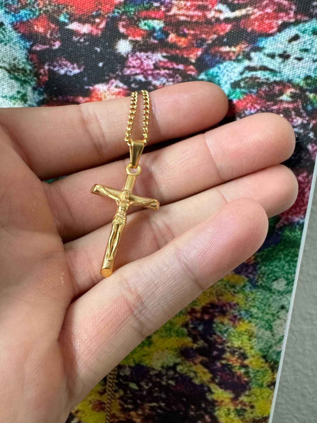 Customer photo review of Crucifix (Gold)