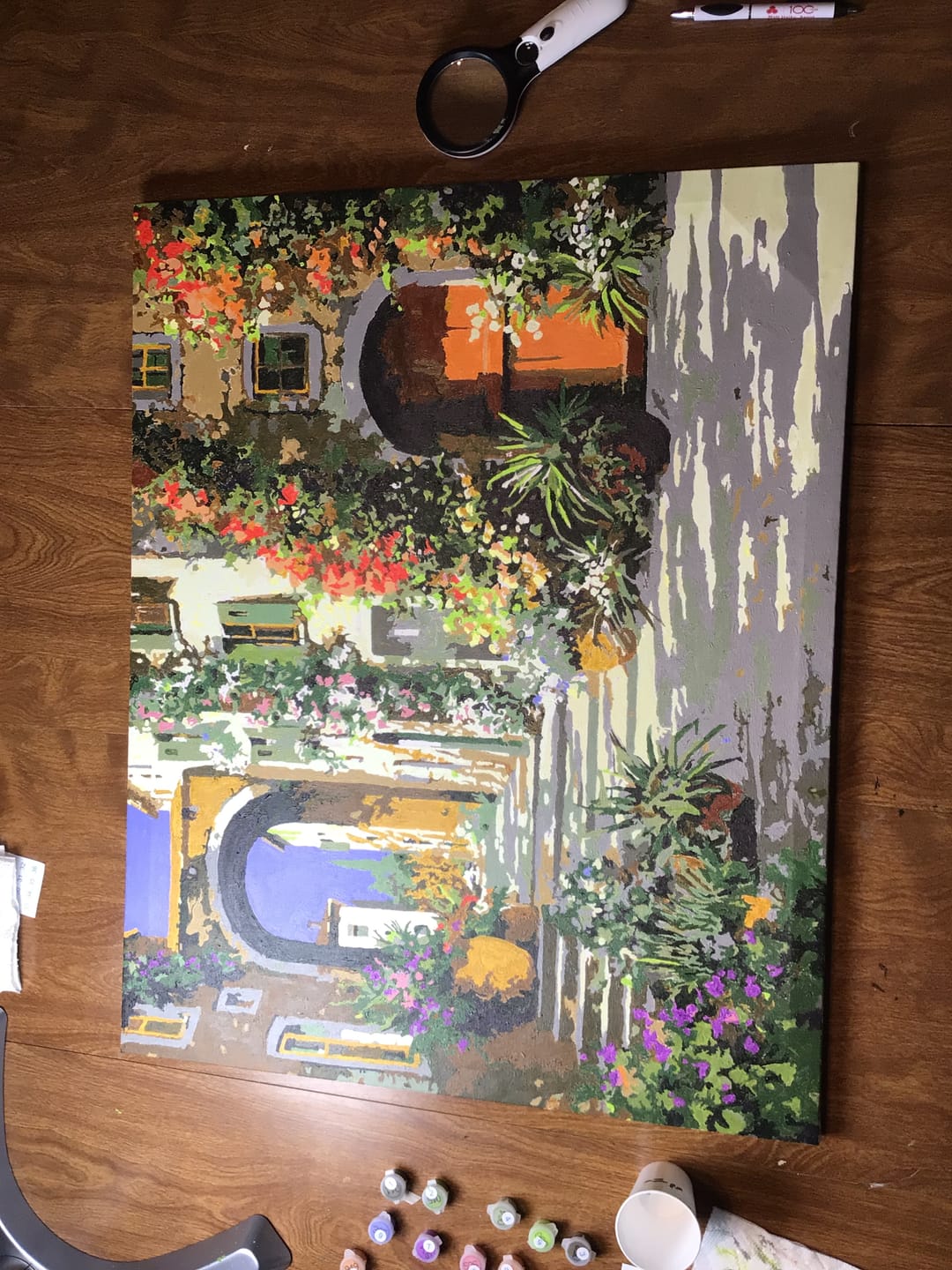 Customer photo review of La Porta Rossa sulla Salita - Paint by Numbers