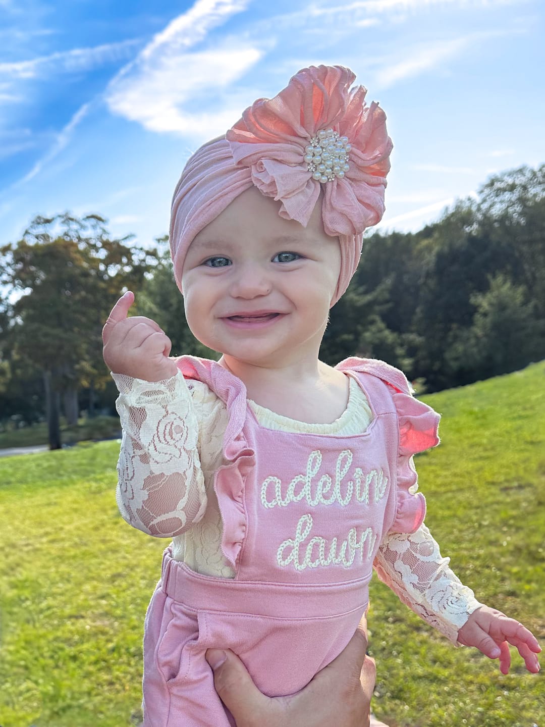 Customer photo review of Pearl Ruffled Headband