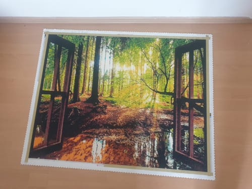 Customer photo review of 5D Diamond Painting XXL Fenster mit Waldblick