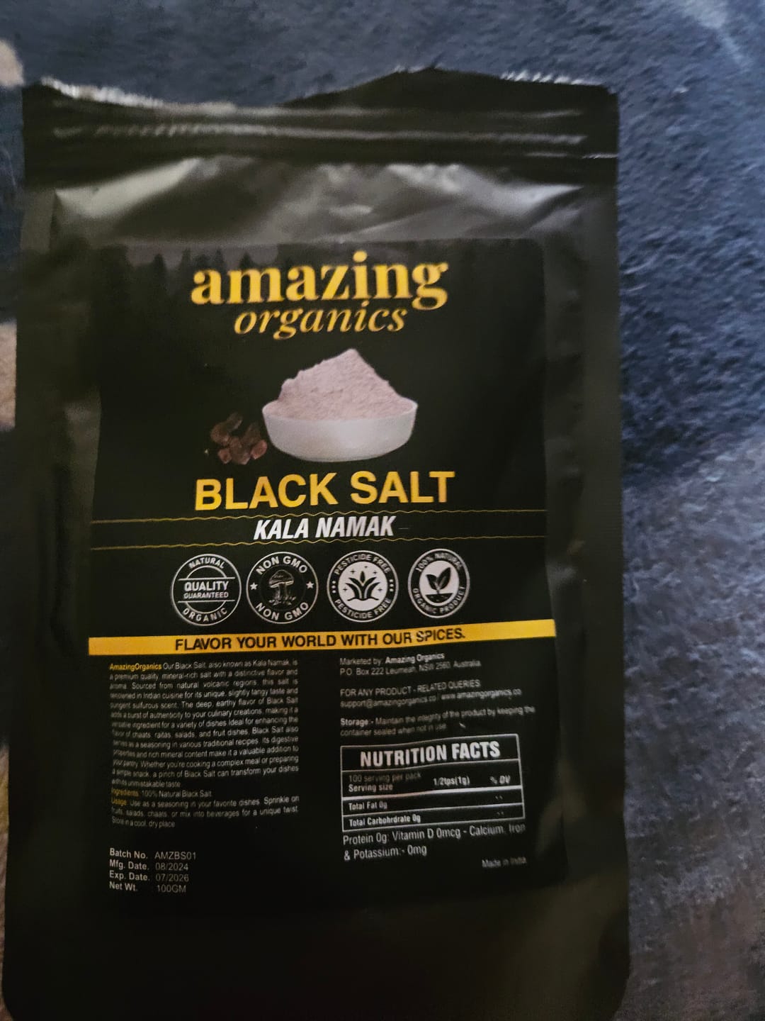 Customer photo review of Black Salt Powder (Kala Namak) 3.5ox(100g)  Unrefined, Pure and Natural | Vegan | Gluten Friendly
