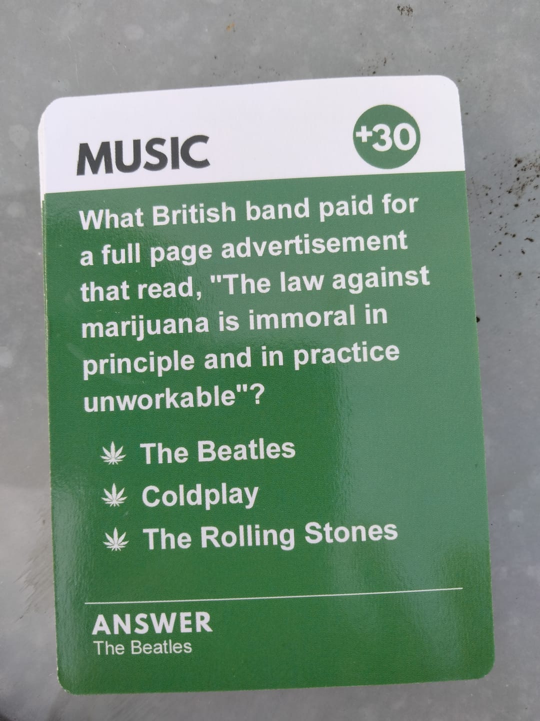 Customer photo review of Stoner Trivia Race to 420 Card Game