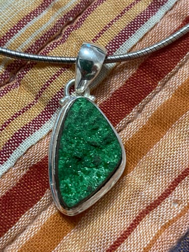 Customer photo review of Rare Uvarovite Garnet Pendant 1 3/8" (925 Sterling Silver) P45109