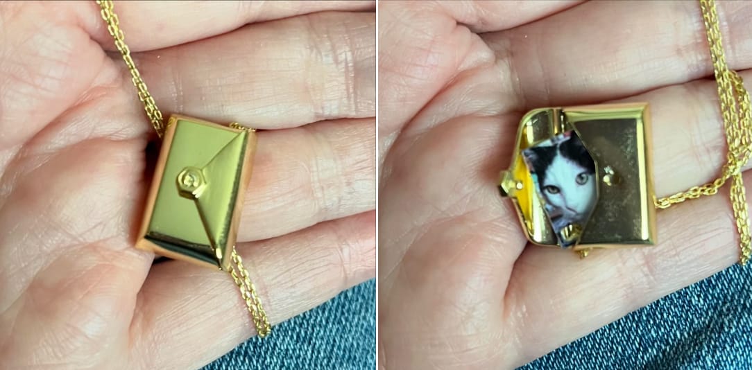 Customer photo review of Custom Photo Envelope Locket Necklace