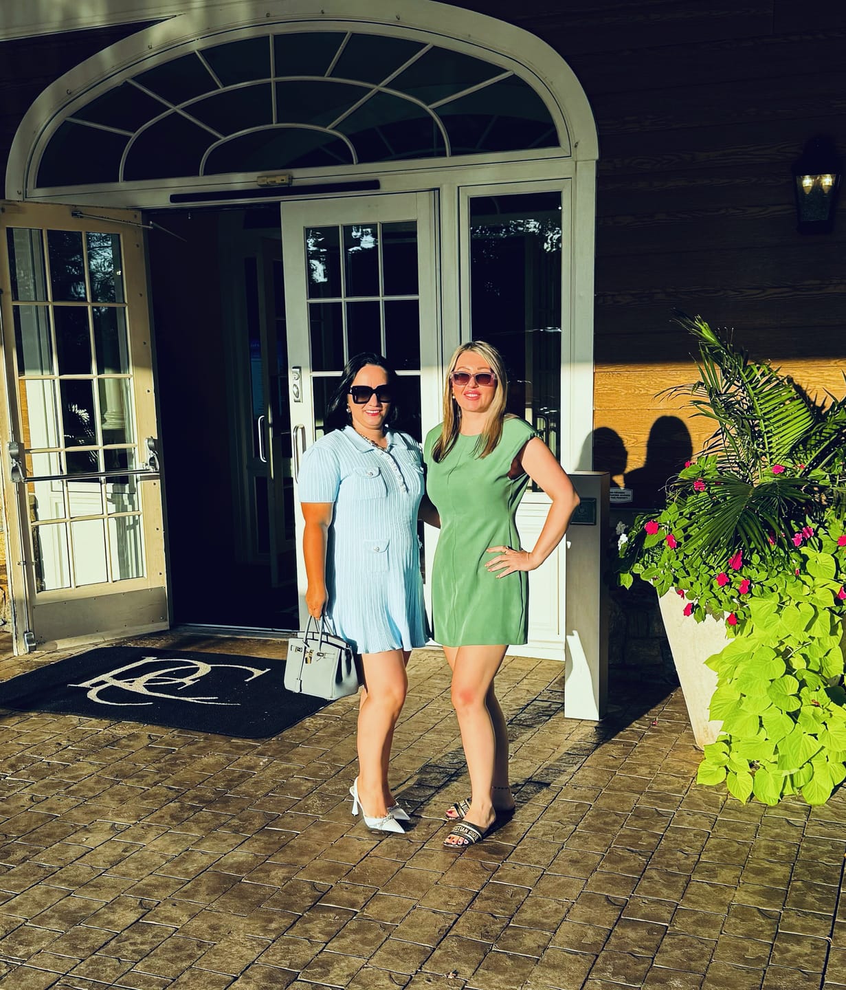 Customer photo review of Short Sleeve Hourglass Diamond Dress - Baby Blue
