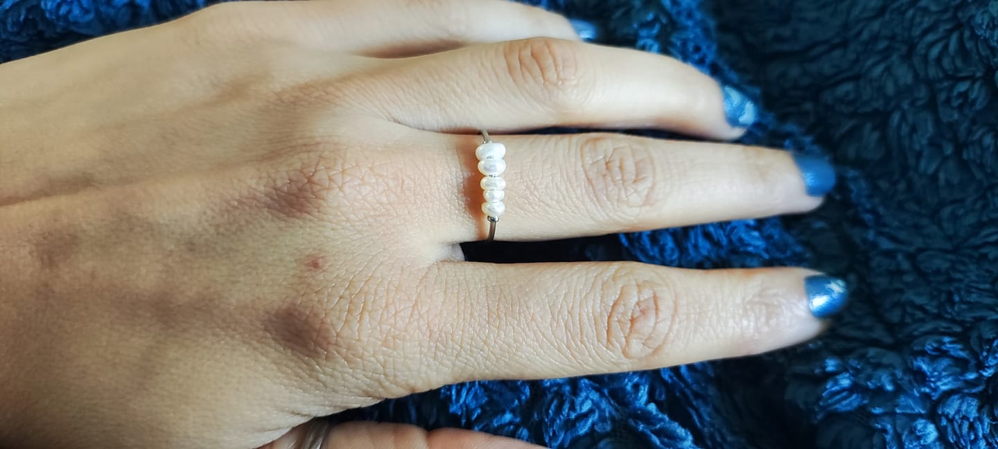 Customer photo review of Classic Freshwater Pearl Silver Ring