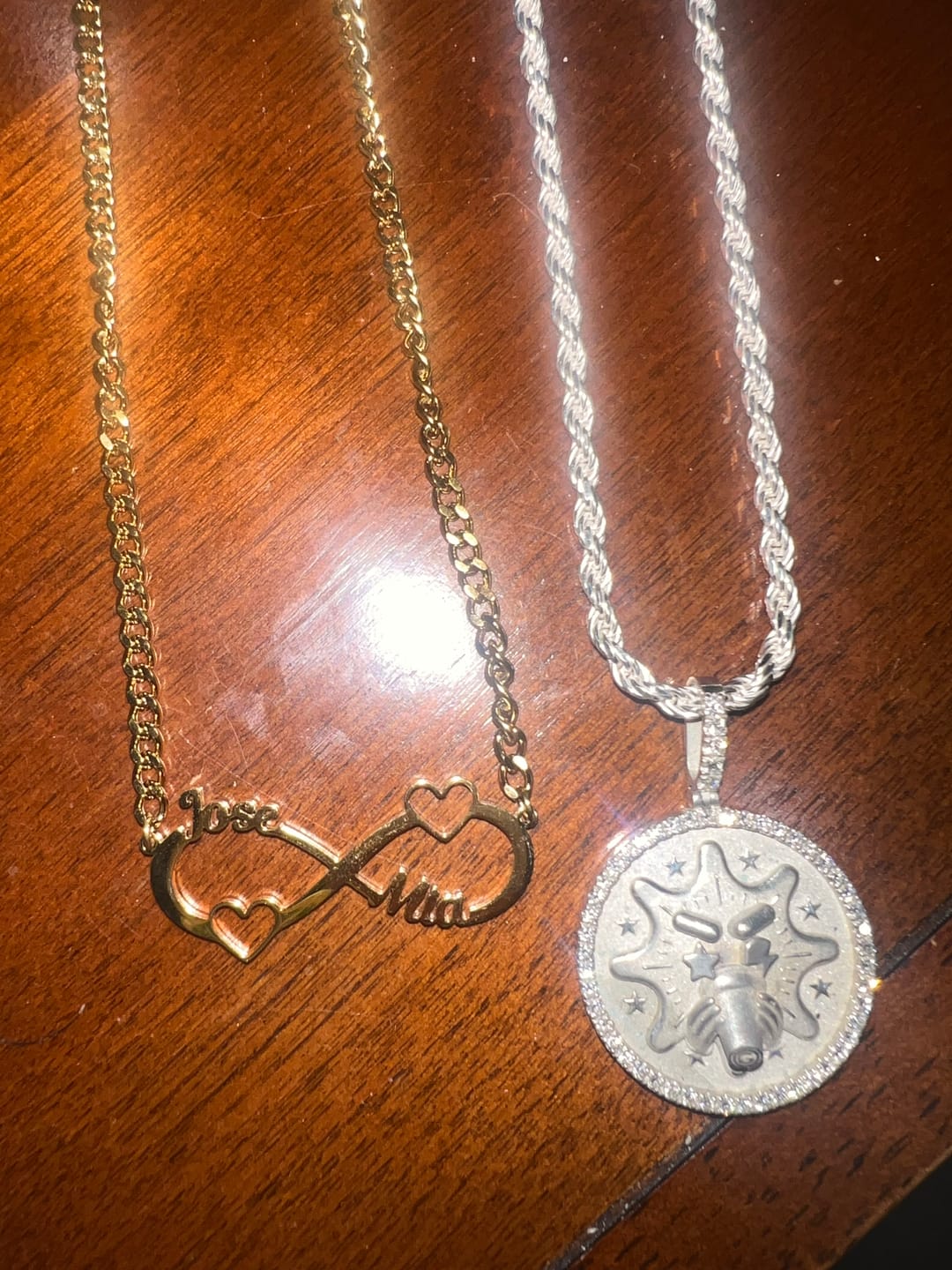 Customer photo review of Infinity Heart Name Necklace