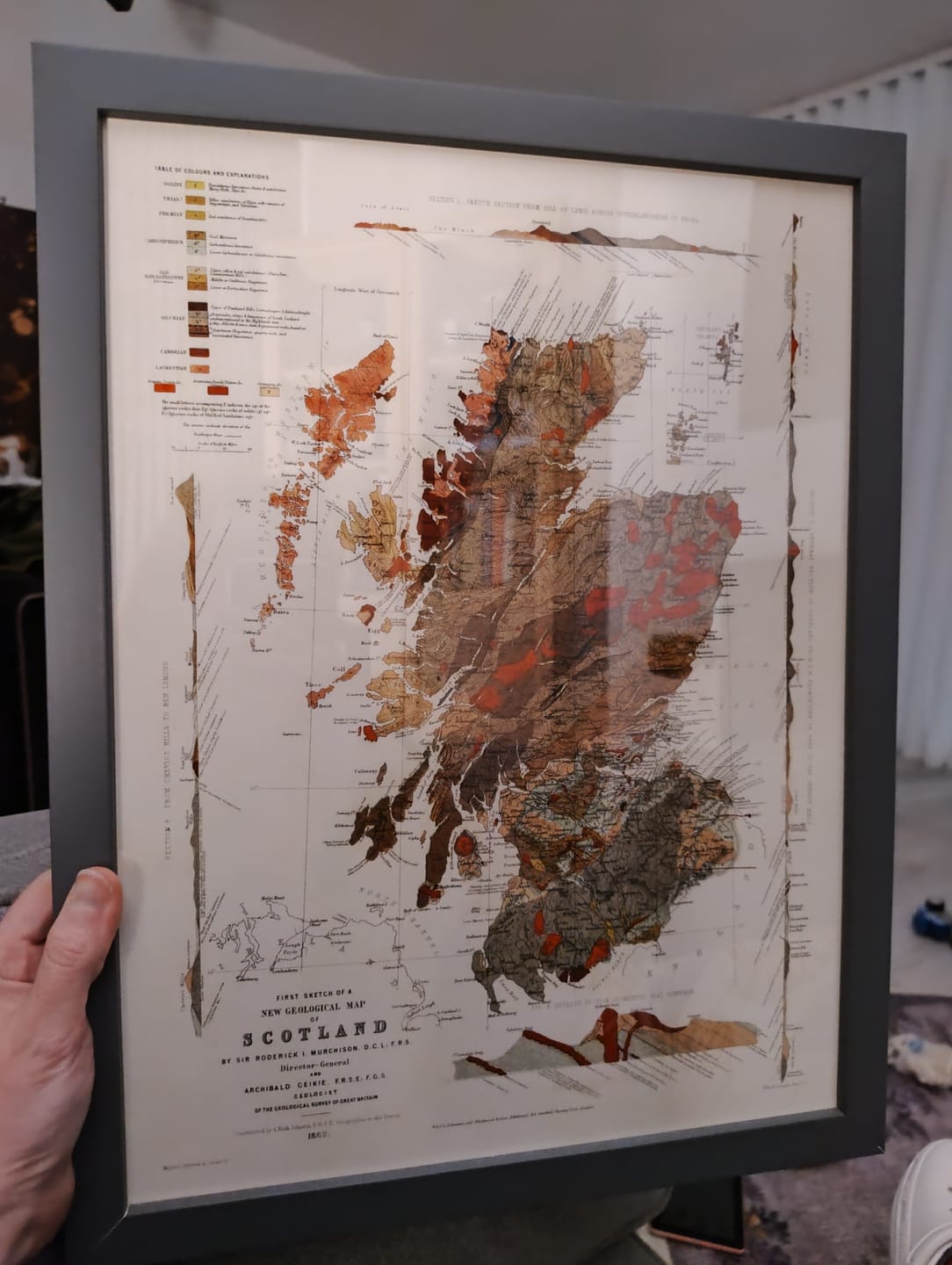 Customer photo review of Old Map of Scotland Geology by Roderick I. Murchison 1862 - Skye, Shetland, Orkney, Highlands