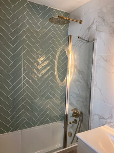 Customer photo review of Ensemble de bain or brossé