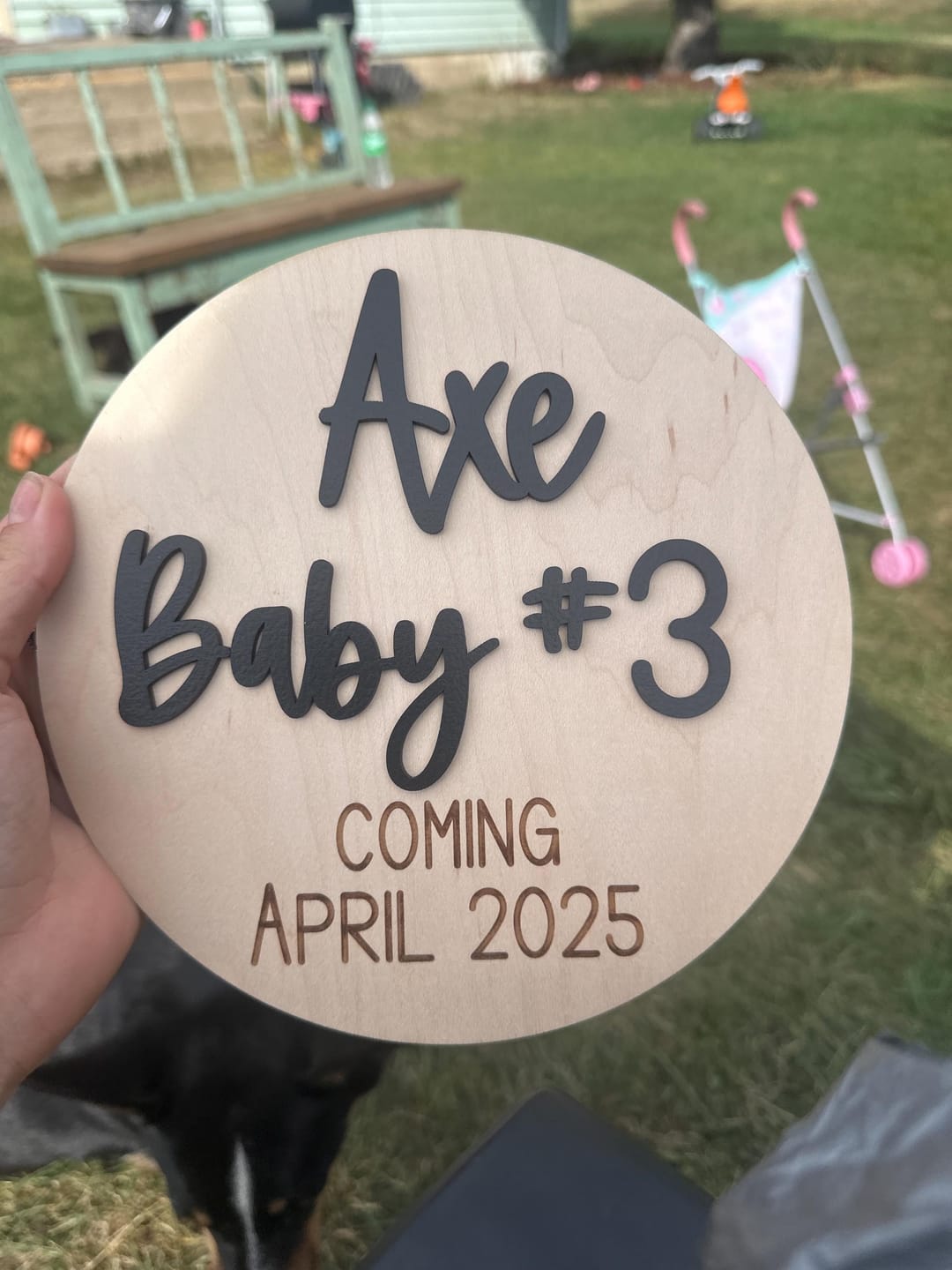 Customer photo review of Pregnancy Announcement Sign