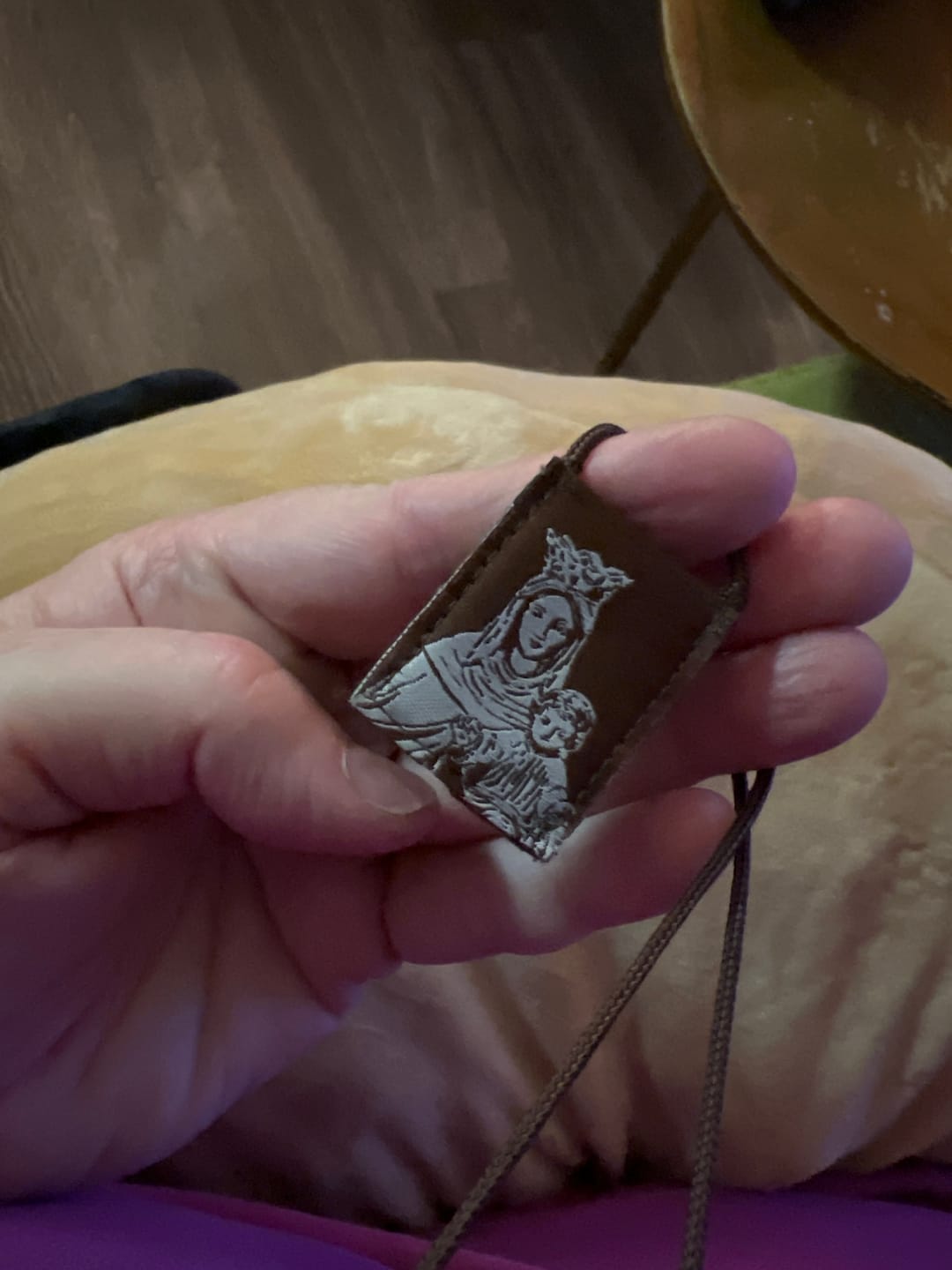 Customer photo review of OLMC Promise | Our Lady of Mt. Carmel Premium Brown Scapular