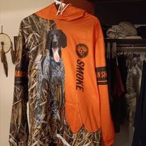 Customer photo review of Custom Hunting Dog's Photo and Name All over printed Shirt, Personalized Hunting Dog shirt for Hunters FSD4184